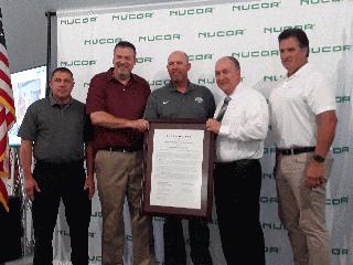 Proclamation Presentation to Nucor Steel - Proclaiming August 9, 2019 Nucor Steel Day